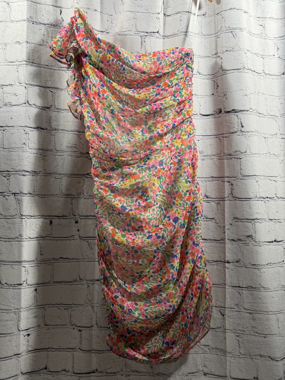 Amanda Uprichard Annora Florista One Shoulder  Dress EUC